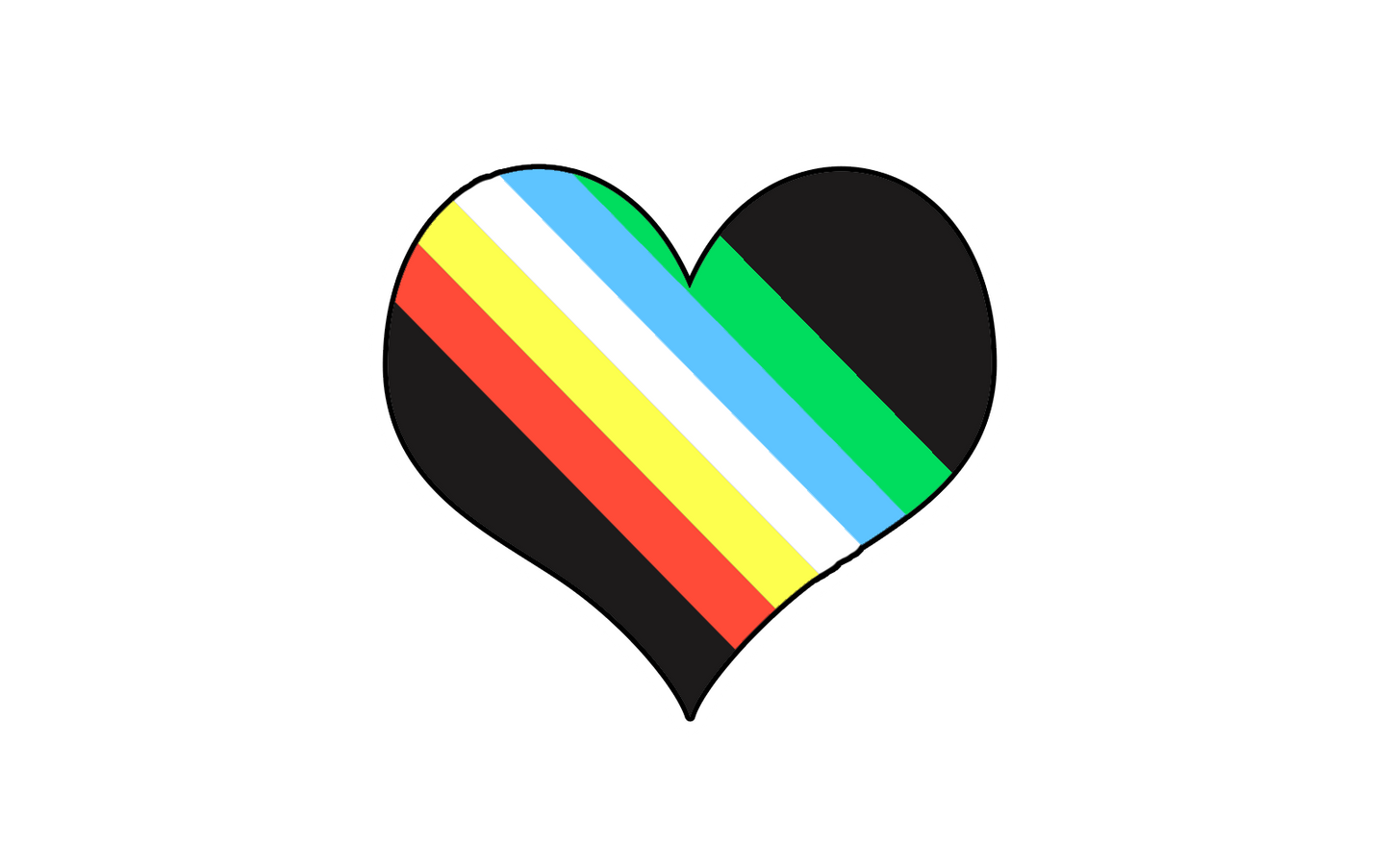 Disability Pride Flag Heart (Sticker)